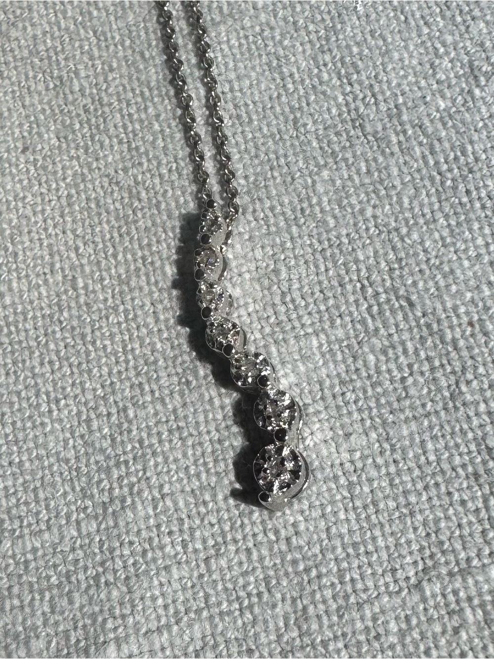 10K White Gold Natural Diamond Journey Necklace – .20 CTW